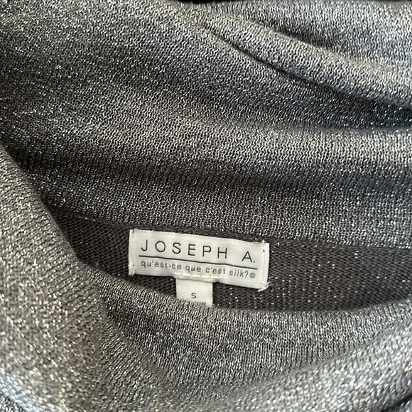 Joseph A. Cowl Neck oversized shimmer metallic long sleeve Sweater pullover Sz S - Picture 2 of 7
